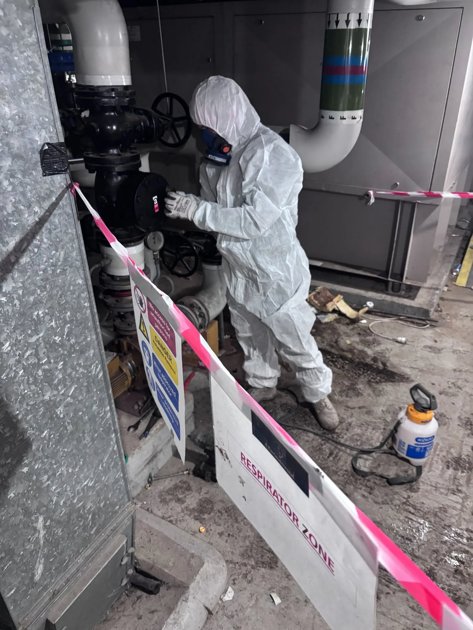 Asbestos artex removal from concrete soffit in Bethnal Green